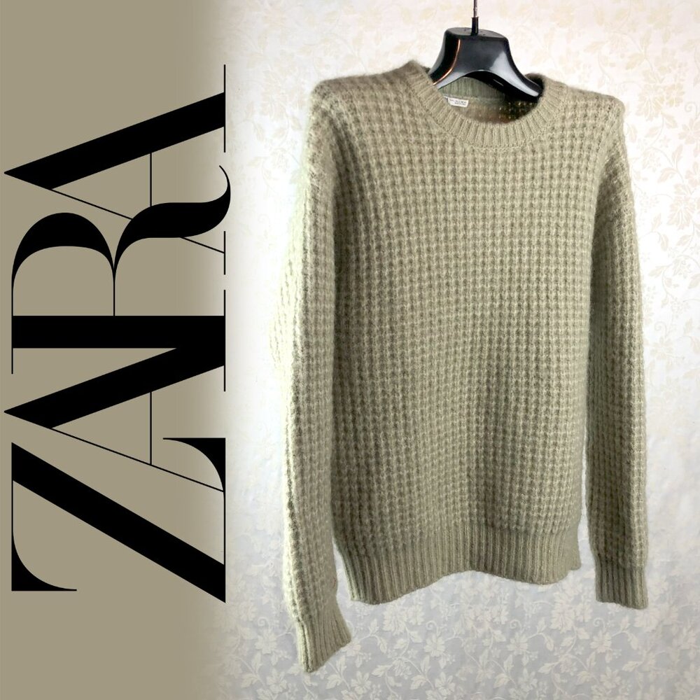 Zara Cozy Wool, Alpaca beige knit sweater L - Picture 4 of 7